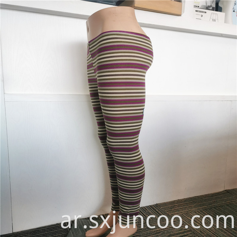 Indoor Slim Striped Brushed Spandex Leggings